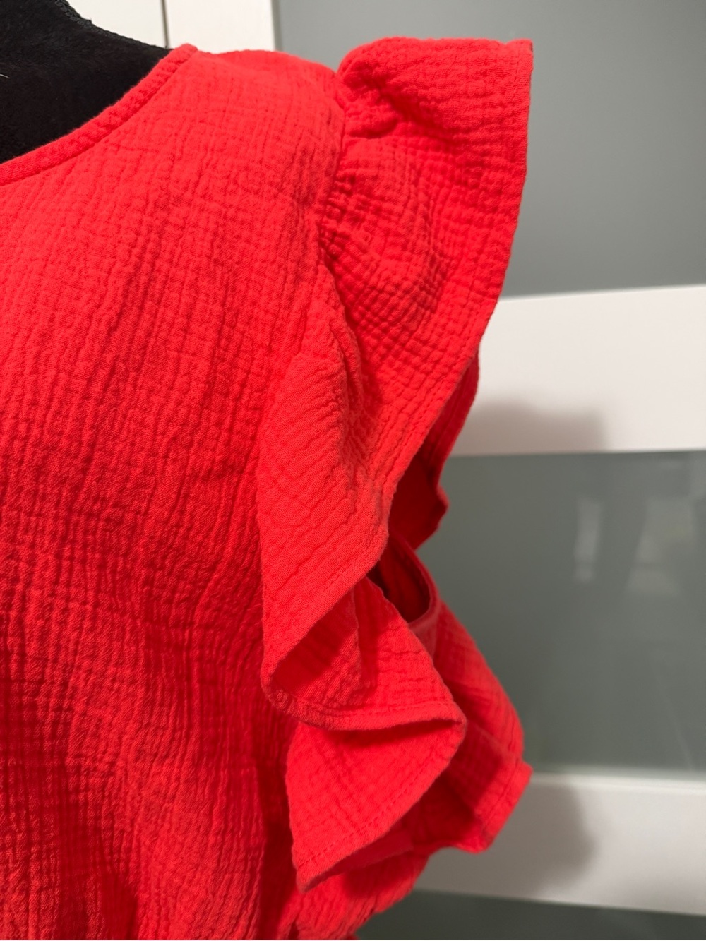Cupcakes & Cashmere Ruffle Sleeve Top Red - Picture 5 of 9